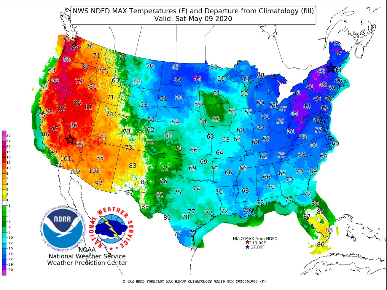 Record Cold Saturday May 9th, 2020
